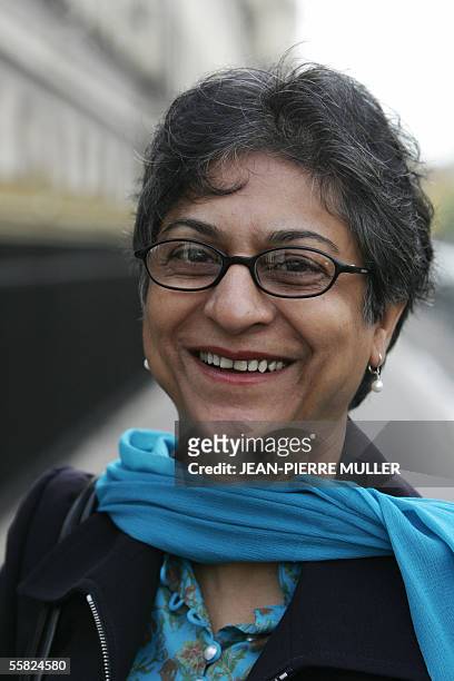 United Nations Special Rapporteur on Freedom of Religion and Belief, Asma Jahangir, poses 29 September 2005 at the end of her 10-day mission in...