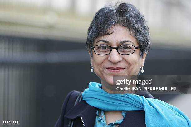 United Nations Special Rapporteur on Freedom of Religion and Belief, Asma Jahangir, poses 29 September 2005 at the end of her 10-day mission in...