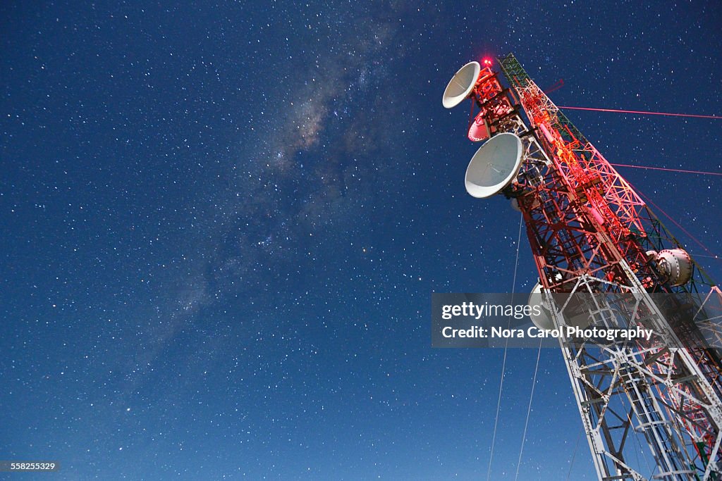Milky way Over Communication Tower