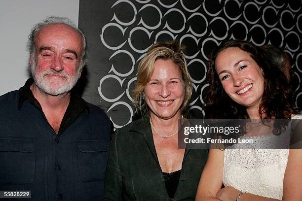 Actor Ron McLarty, actress Kate Skinner and actress Nina Jacques pose for a picture during the opening night after party for "Cycling Past The...