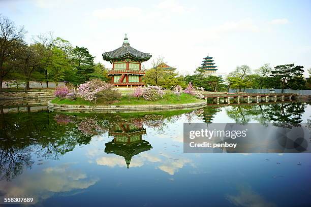 hyangwonjeong and central falk museum - südkorea stock-fotos und bilder