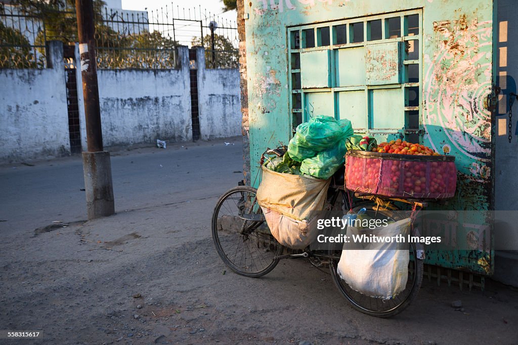 Bicycle with vegetables for market Kathmandu Nepal