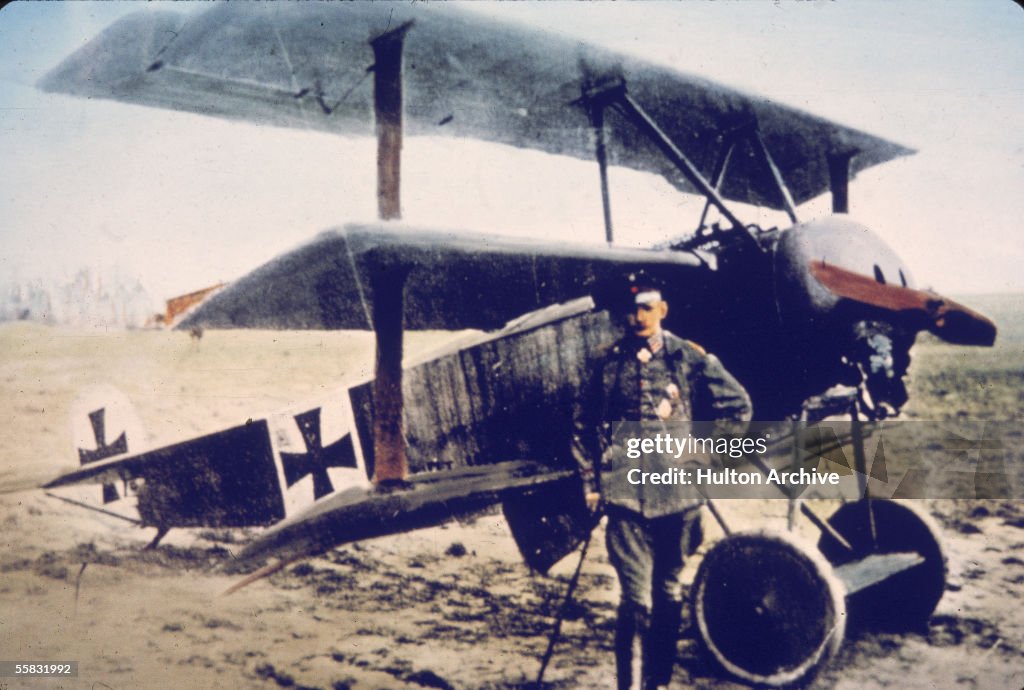German Pilot Gontermann & His Fokker DR-1