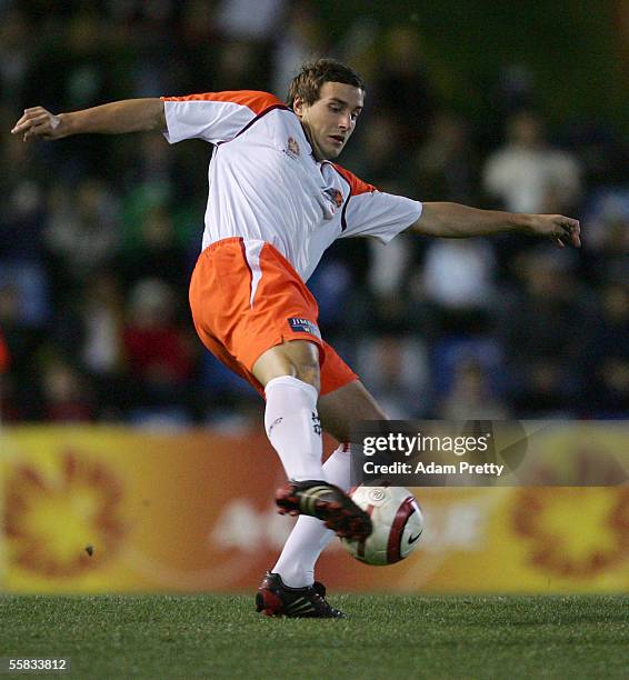 Spase Dilevski of the Roar in action during the round 6 A-League match between the Newcastle Jets and the Queensland Roar at the Energy Australia...