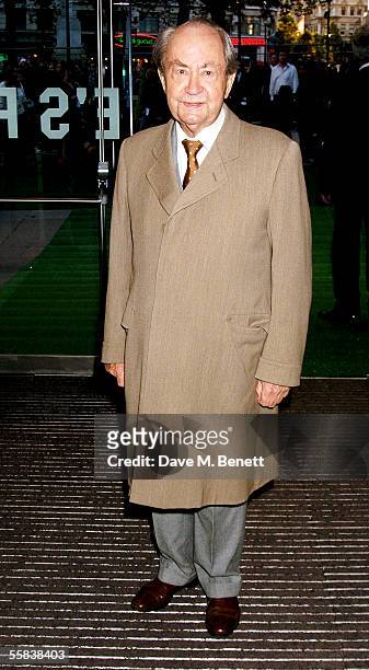 Peter Sallis arrives at the UK Charity premiere of animated film "Wallace & Gromit: The Curse Of The Were-Rabbit" at the Odeon West End on October 2,...
