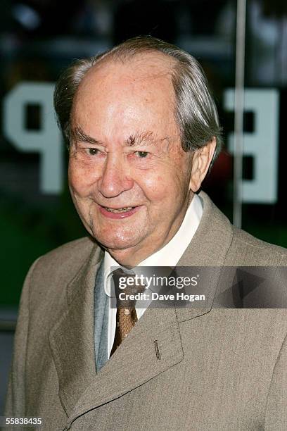 Actor Peter Sallis arrives at the UK Charity premiere of animated film "Wallace & Gromit: The Curse Of The Were-Rabbit" at the Odeon West End on...