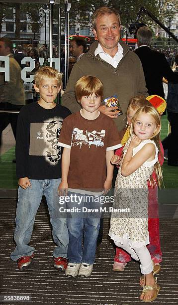 Harry Enfield with family arrive at the UK Charity premiere of animated film "Wallace & Gromit: The Curse Of The Were-Rabbit" at the Odeon West End...