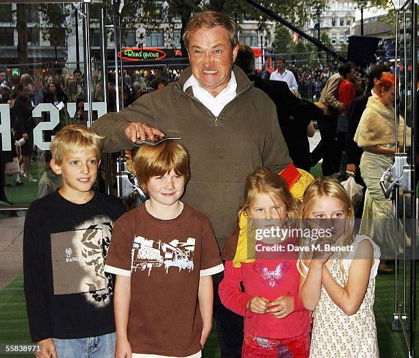 Harry Enfield with family arrive at the UK Charity premiere of animated film "Wallace & Gromit: The Curse Of The Were-Rabbit" at the Odeon West End...