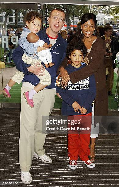 Lisa I'Anson and her family arrive at the UK Charity premiere of animated film "Wallace & Gromit: The Curse Of The Were-Rabbit" at the Odeon West End...