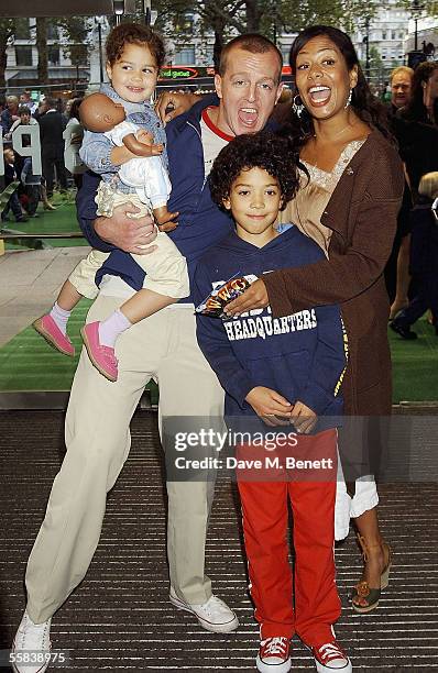 Lisa I'Anson and her family arrive at the UK Charity premiere of animated film "Wallace & Gromit: The Curse Of The Were-Rabbit" at the Odeon West End...