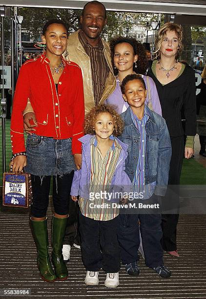 Colin Salmon and his family arrive at the UK Charity premiere of animated film "Wallace & Gromit: The Curse Of The Were-Rabbit" at the Odeon West End...