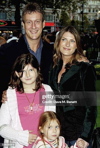 Actor Stephen Tompkinson, his wife Nicky and their daughter Polly and neice Daisy arrive at the UK Charity premiere of animated film "Wallace &...