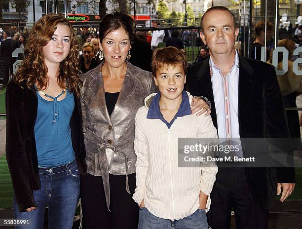 Ian Hislop and his family arrive at the UK Charity premiere of animated film "Wallace & Gromit: The Curse Of The Were-Rabbit" at the Odeon West End...