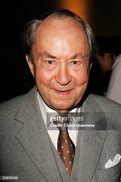 Actor Peter Sallis attends the aftershow party following the UK Charity premiere of animated film "Wallace & Gromit: The Curse Of The Were-Rabbit,"...