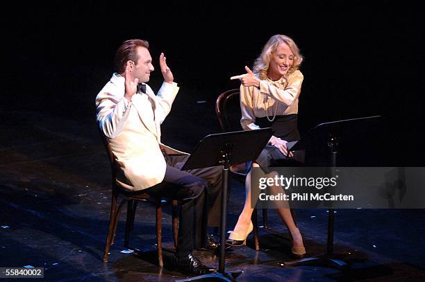 Actors Christian Slater and Anne Heche participate in a live reading of the Warner Bros. Screenplay "Casablanca" presented by The Actors' Fund of...