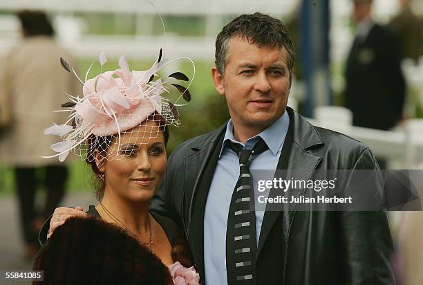 Actors Shane Richie and Jessie Wallace are seen during the filming of an episode of "EastEnders" at Windsor Racecourse on October 3, 2005 in Windsor,...