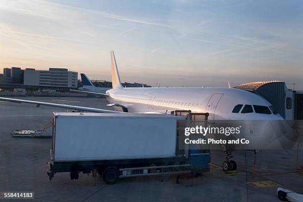 ??catering supplier truck with airplane - airport stairs stock pictures, royalty-free photos & images