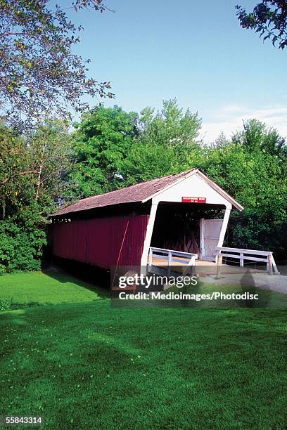Covered Cutlerdonahoe Bridge Madison County Iowa Usa High-Res Stock Photo