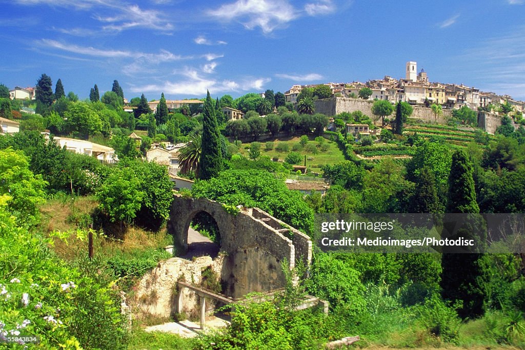 High angle view of Saint Paul de Vence, French Riviera, France