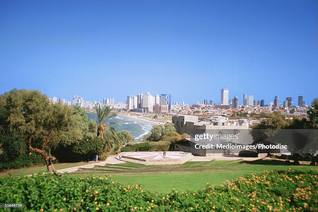 Israel, Tel Aviv, Jaffa, Panoramic view of a city