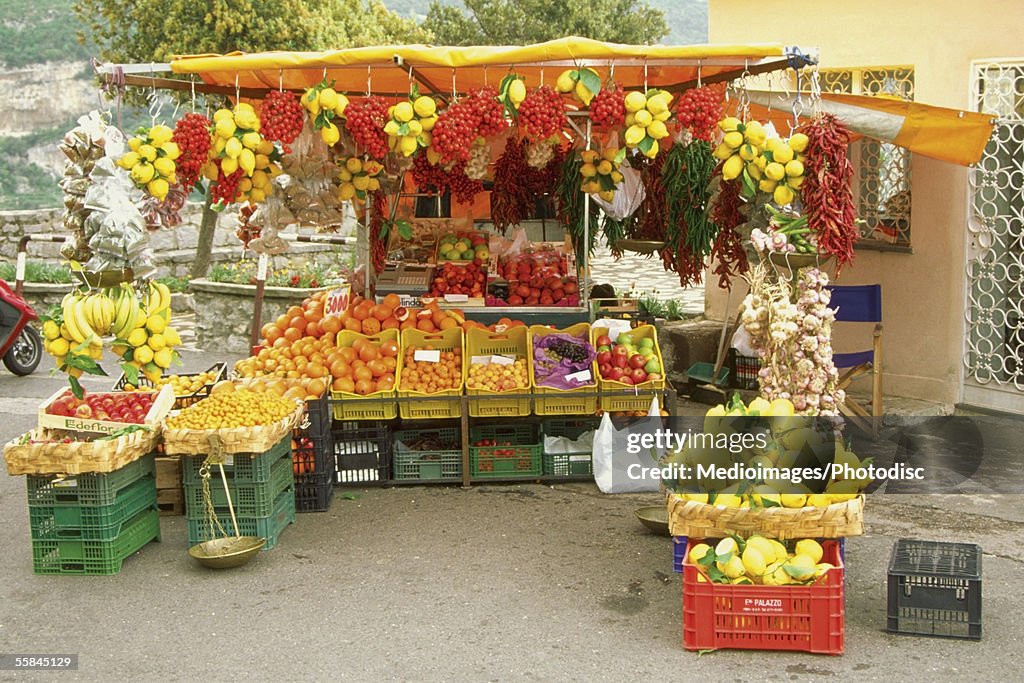 Fruit stand in a market, Amalfi, Italy