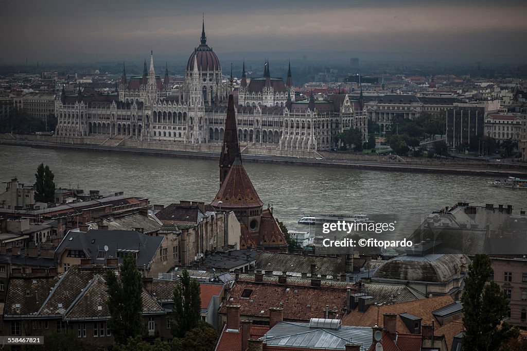 Hungarian Parliament Building across the Danube
