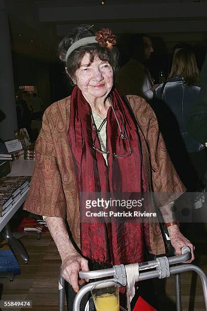 Painter Margaret Olley attends the launch of Lizzie Spender's book "Wild Horse Diaries" at the Art Gallery of New South Wales on October 4, 2005 in...