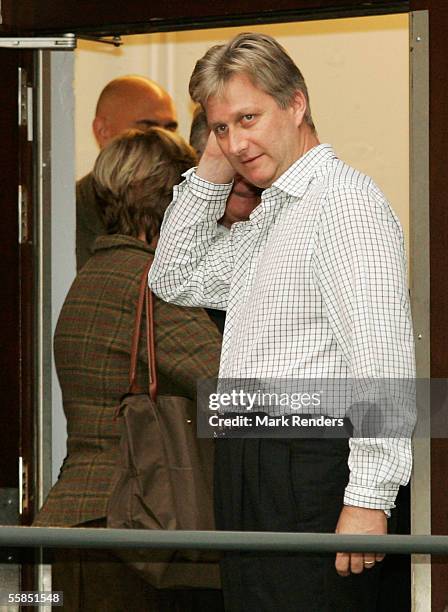 Queen Paola and Crown Prince Philippe of Belgium leave the Erasmus Hospital having visited Crown Princess Mathilde, who gave birth to a baby boy...