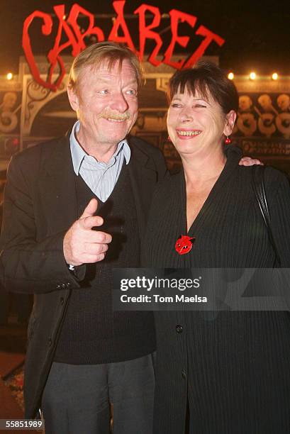 Actors Monika Hansen and Otto Sander attend the premiere of "Cabaret" at Bar Jeder Vernunft in Berlin, on October 04, 2005 in Berlin, Germany.