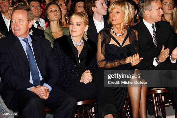 French Culture Minister Renaud Donnedieu de Vabres, actress Sharon Stone, pianist Helene Mercier Arnault and her husband Bernard Arnault, CEO and...