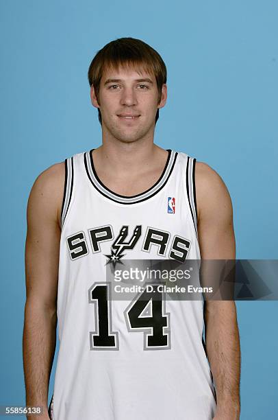 Beno Udrih poses for a portrait during the San Antonio Spurs Media Day on October 3, 2005 in San Antonio, Texas. NOTE TO USER: User expressly...