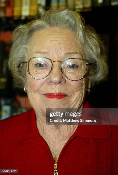 Actress Patricia Hitchcock O'Connell attends a Alfred Hitchcock DVD signing at Rocket Video on October 5, 2005 in Hollywood, California.