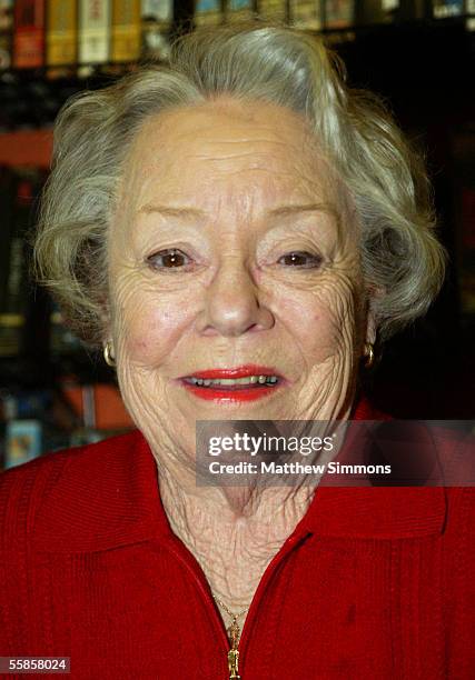 Actress Patricia Hitchcock O'Connell attends a Alfred Hitchcock DVD signing at Rocket Video on October 5, 2005 in Hollywood, California.