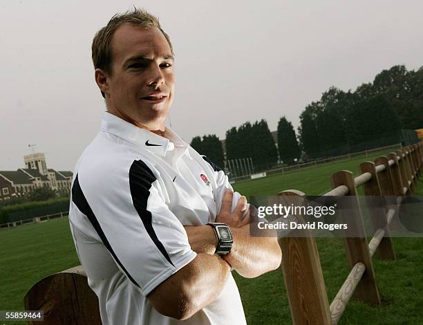 Mark van Gisbergen poses after the England rugby union training session held at Loughborough University on October 6, 2005 in Loughborough, England.