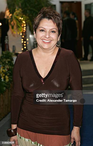 Maria Antonietta Collins poses at Bongos Cuban Cafe for the House King magazine premier party on October 5, 2005 in Miami, Florida.