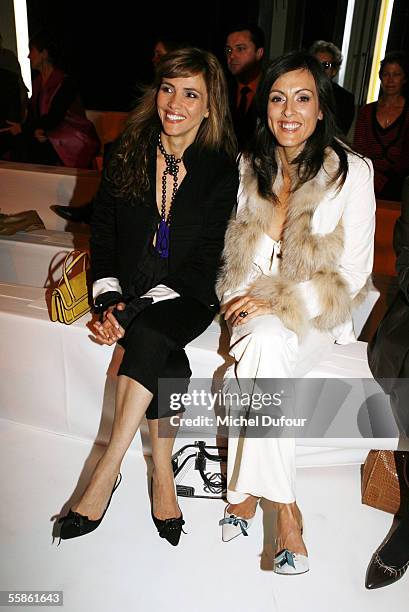 Astrid Munoz and Maria Jurado attend the Loewe show as part of Paris Fashion Week Spring/Summer 2006 on October 6, 2005 in Paris, France.