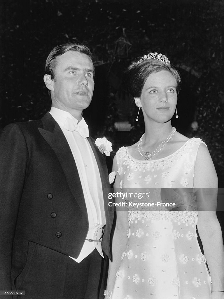 La Princesse Margrethe Et Son Fiance A L'Ambassade De France A Copenhague