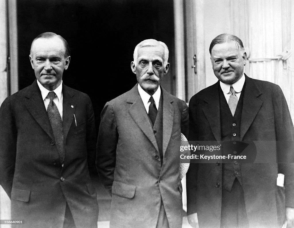 President Calvin Coolidge, Andrew Mellon And Herbert Hoover Meeting At The White House