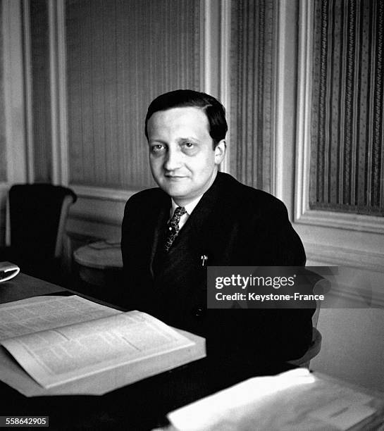Portrait de Jean Bichelonne, nouveau Secrétaire d'Etat à la production industrielle du gouvernement à Vichy, France, circa 1940.