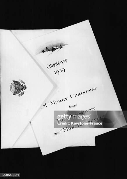 Carte de voeux envoyee pour Noel par le President Roosevelt et son epouse a leurs amis et relations, a Washington, DC, le 20 decembre 1939.