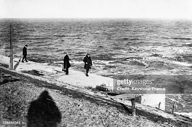 Assèchement du Zuiderzee pendant les travaux de la fermeture du golfe, aux Pays-Bas, circa 1930.