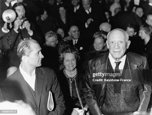 Picasso photographié lors du gala donné pour ses 80 ans au Palais des expositions de Nice, France le 29 octobre 1961.