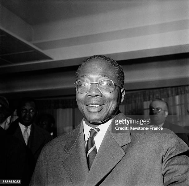 Le Ministre conseiller de la République française Léopold Sédar Senghor, à Paris, France, le 26 novembre 1959.