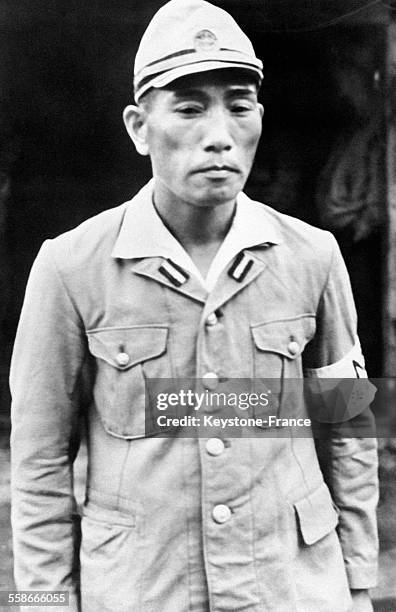 Le lieutenant japonais Cida , commandant du camp de concentration d'Ofuna, au Japon le 17 septembre 1945.