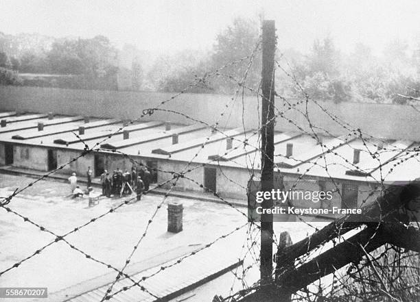 Le camp de concentration de Theresienstadt, lieu de nombreuses exécutions, à Terezin, Tchécoslovaquie en 1945.