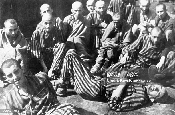 Déportés juifs dans le camp de concentration de Terezin , République Tchèque.