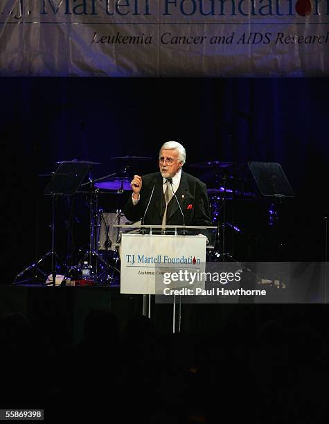 Tony Martell, founder and chairman of the T.J. Martell Foundation, speaks at the T.J. Martell Foundation 30th Anniversary Gala at the Marriott...