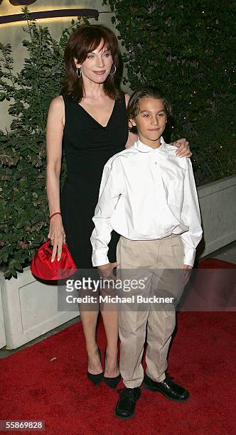 Actress Marilu Henner and son Nicholas arrive at the 20th Anniversary Celebration of Larry King Live at Spago on October 6, 2005 in Los Angeles,...