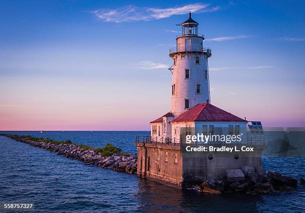 lighthouse - lake michigan stock pictures, royalty-free photos & images