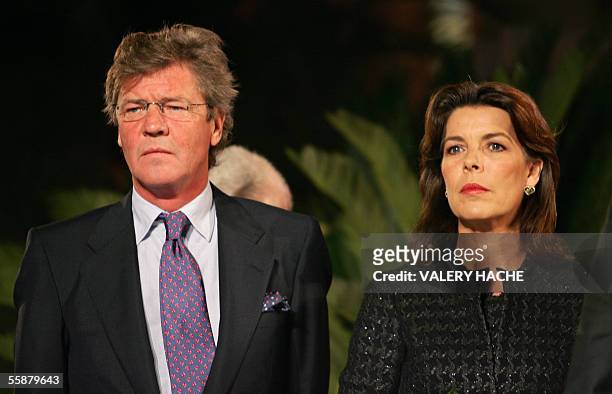 Princess Caroline of Monaco-Hanover and her husband Prince Ernst August of Hanover, attend the official inauguration late 07 October 2005 of the...